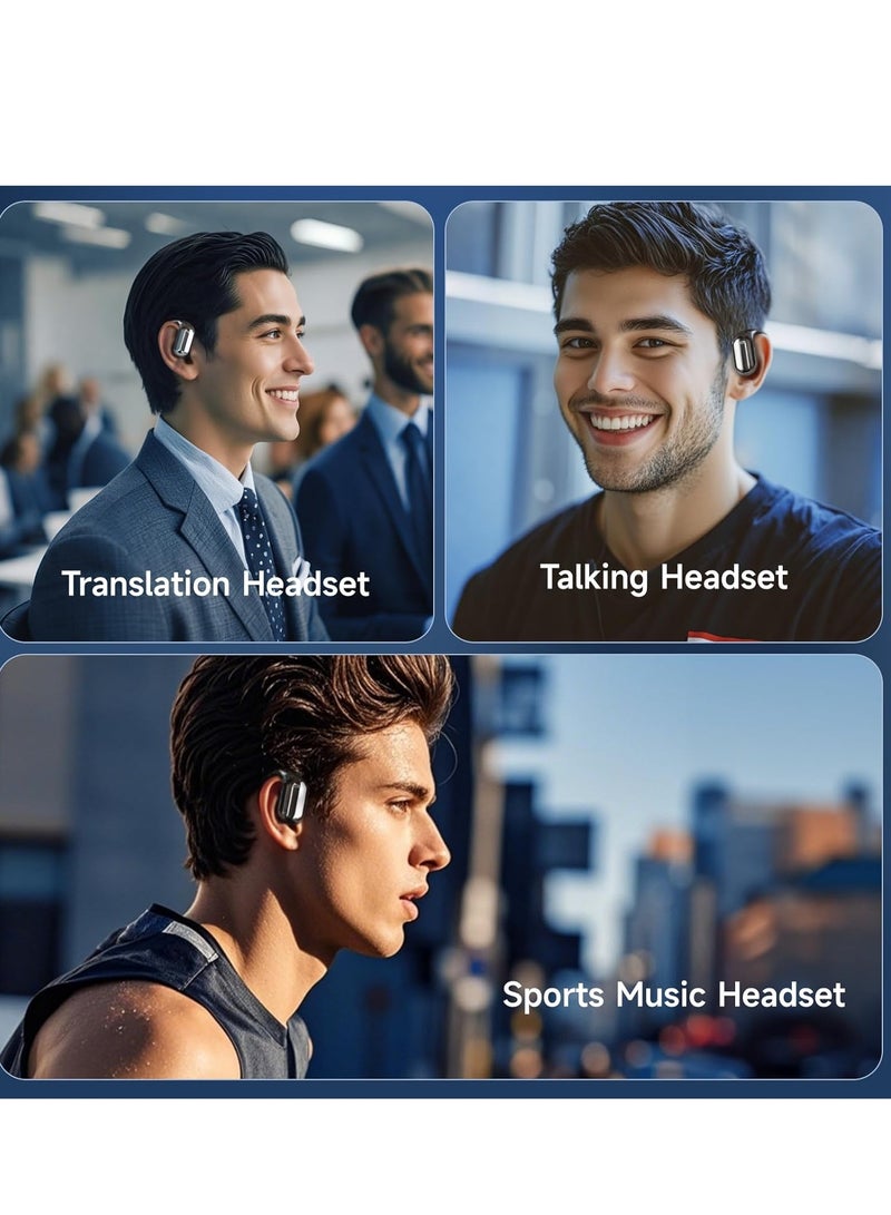 caijin AI Language Translator Earbuds, Bluetooth 5.4 Headphone Translator, Support 144 Languages ​​and Accents, Comfortable and Stable to Wear, Compatible with iOS and Android, Great for Travel Business Study, skin - Image 5