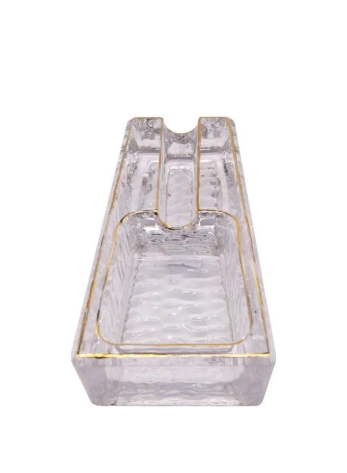 Hemingway Crystal Glass Ashtray – Beautiful Portable Clear Glass Ashtray for Office and Home Use - Image 1