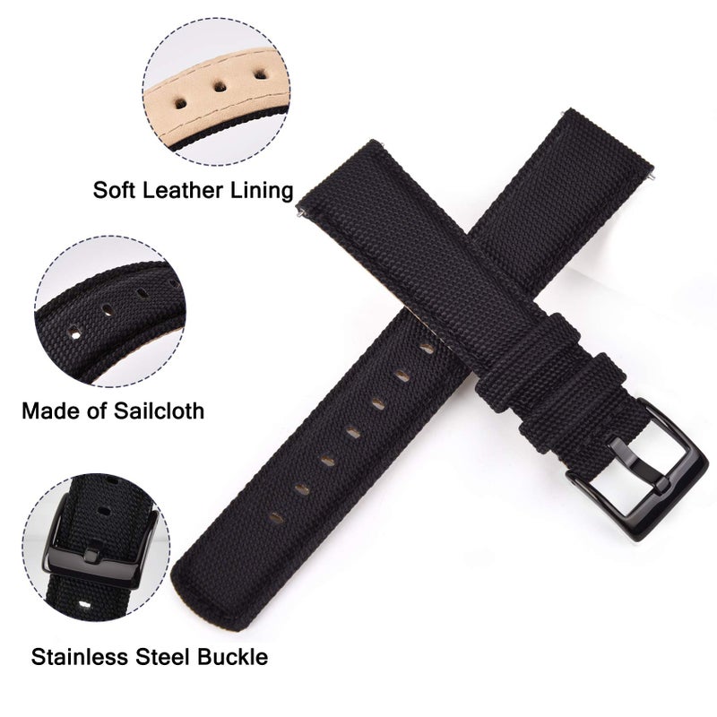 Ritche Christmas Gift 22mm Canvas Sailcloth Watch Band Quick Release Watch Strap for Men Women Watch Bands, White Elephant Gifts, Stocking Stuffers for Men - Image 4