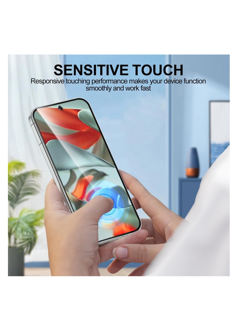 Aookay [3+3] Compatible for Google Pixel 9 Pro Tempered Glass Screen Protector (3pcs), HD Clear Full Screen Bubble Free Anti Scratch Screen Protector with Lens Protector (3pcs) (Google Pixel 9 Pro)  - Image 2
