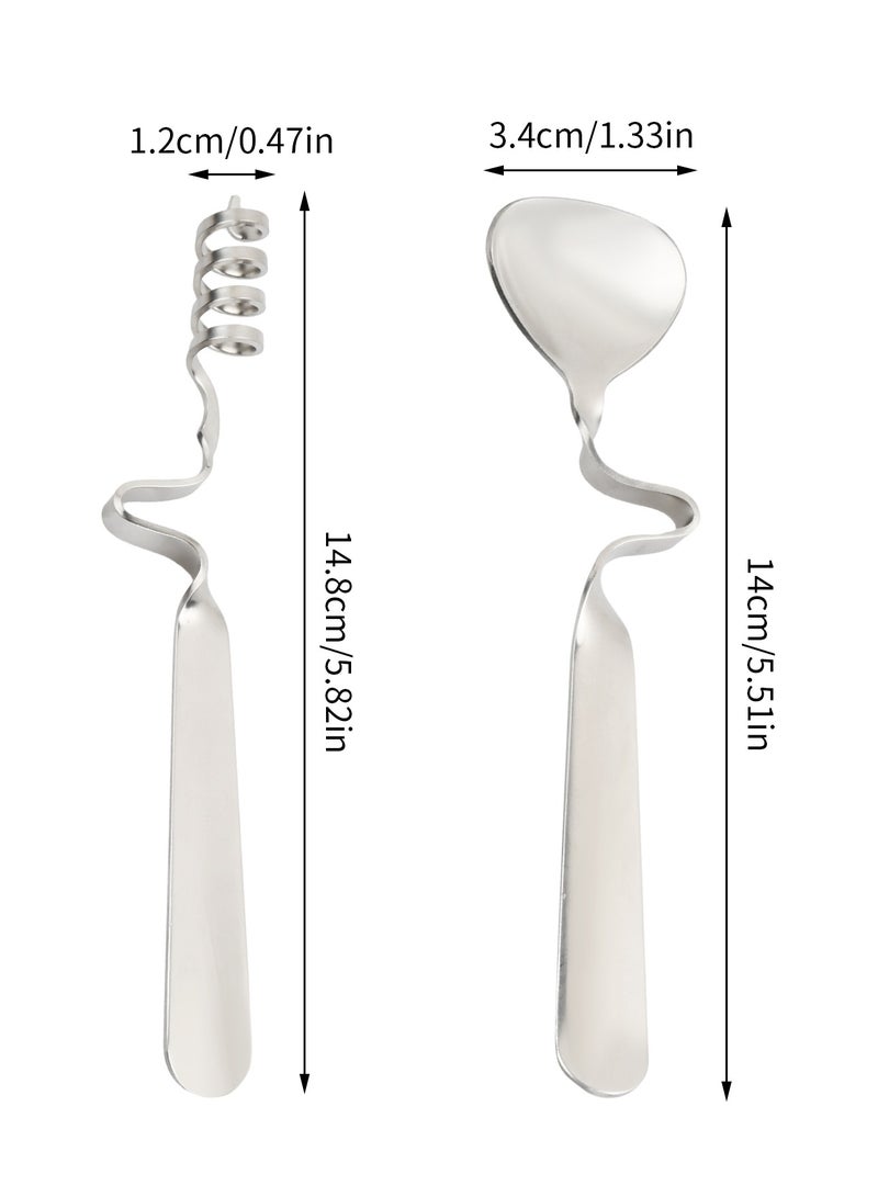4 قطع ملاعق مربى، ملاعق عسل، ملعقة مربى معلقة، ملعقة عسل مع لولب، ملاعق قهوة، ملاعق لاتيه من الفولاذ المقاوم للصدأ للمربى، الزبادي، العسل - Image 2