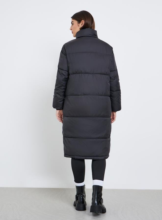 ستايلي معطف مبطن واسع بجيوب جانبية - Image 4