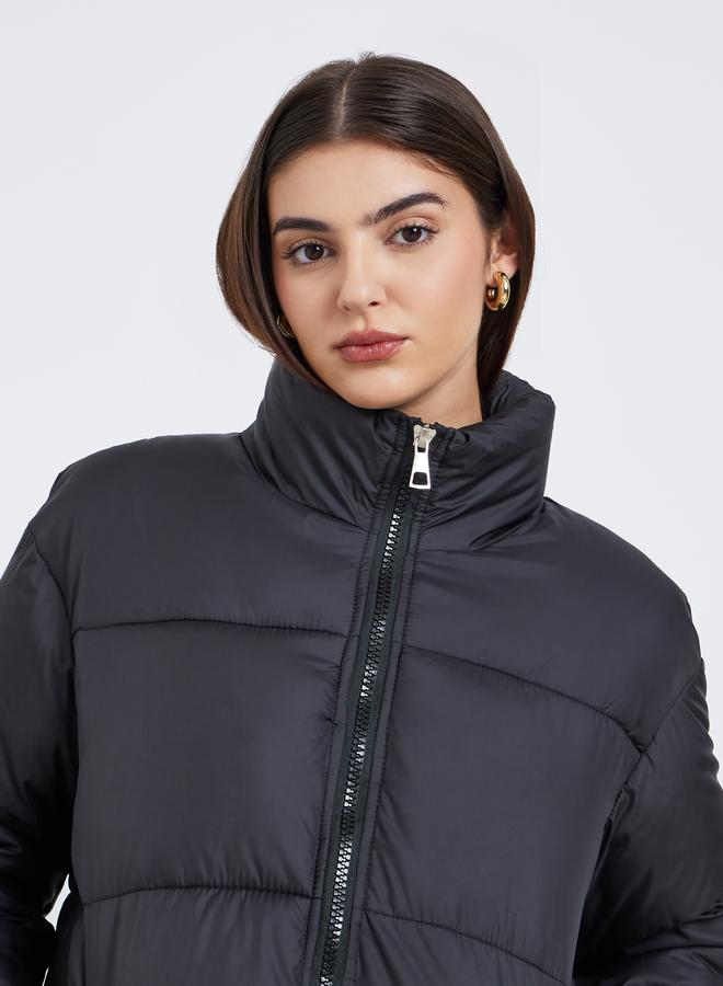 ستايلي معطف مبطن واسع بجيوب جانبية - Image 3