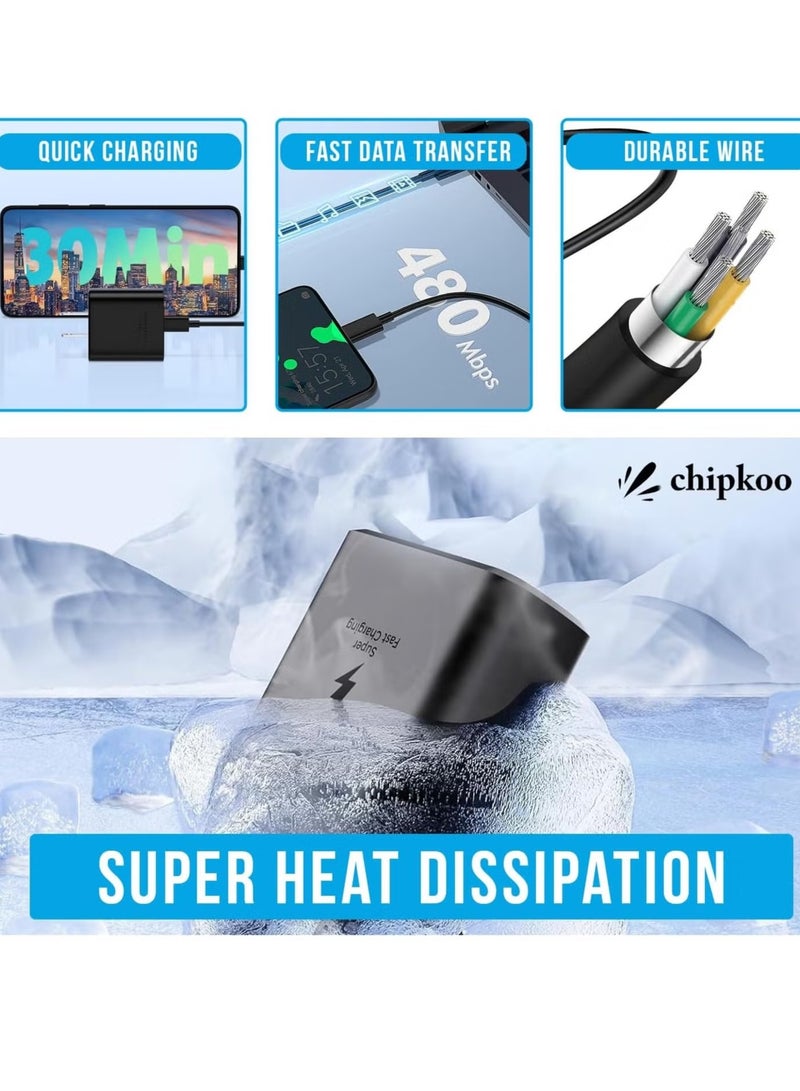 JAJEEK Fast Charger for Samsung Galaxy, 45W Charger Head with Charging Cable, Super-Fast Charging (UK Plug with USB Type-C Cable), Black – Quick Power Delivery for Phones, Tablets, Laptops, and More, Ideal Travel Adapter - Image 3