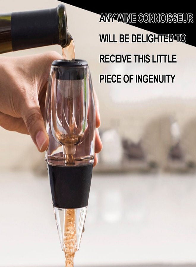 NIBEMINENT Wine Quick Aerating Set Black/Clear 14.5centimeter - Image 3