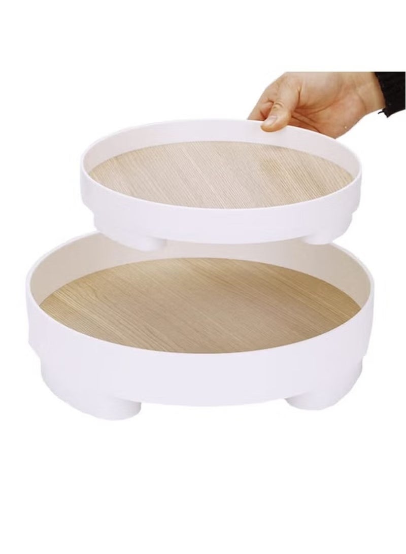 JOGAMS Pack of 2 Round Bathroom Trays for Counter Countertop Storage Vanity Tray Dispenser Plate Serving Tray Decorative Trays Organizer - Image 3