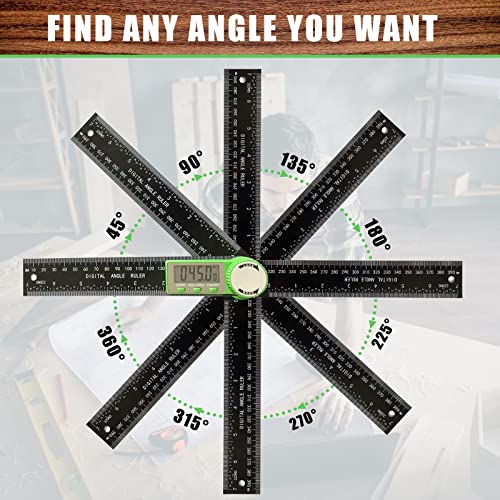 PDDYIER Digital Angle Finder Protractor, 2-in-1 Miter Saw, 7 Inch/200mm ABS Ruler, High Accuracy Measuring Tool for Woodworking, Metalworking, Carpenter, Construction - Image 4