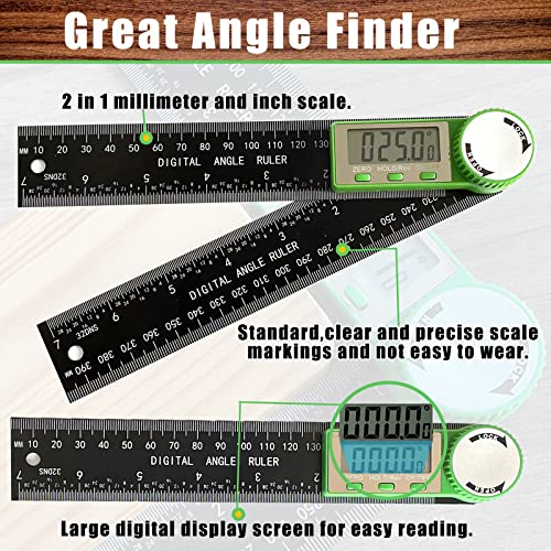 PDDYIER Digital Angle Finder Protractor, 2-in-1 Miter Saw, 7 Inch/200mm ABS Ruler, High Accuracy Measuring Tool for Woodworking, Metalworking, Carpenter, Construction - Image 3