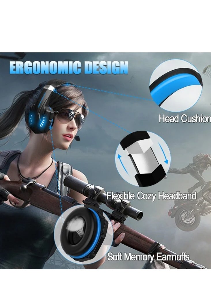 Python Fly - G9000 Mini Wired Over Ear Gaming Headphones 7.1 Surround Sound Noise Isolating 120-degree Adjustable Mic 40mm Driver - for PC, PS5, Xbox, Mobiles, Tablets, Laptops - Image 1