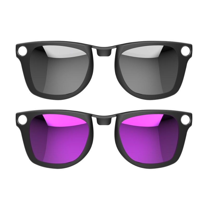 HIBLOKS 2Pcs Polarized Clip for RayBan Meta Wayfarer Gen 2 RW4006RW4012 Standard 5022 Shiny Black Frame Discoloration Clip for Meta Wayfarer Gen 2 SilverPurple - Image 2