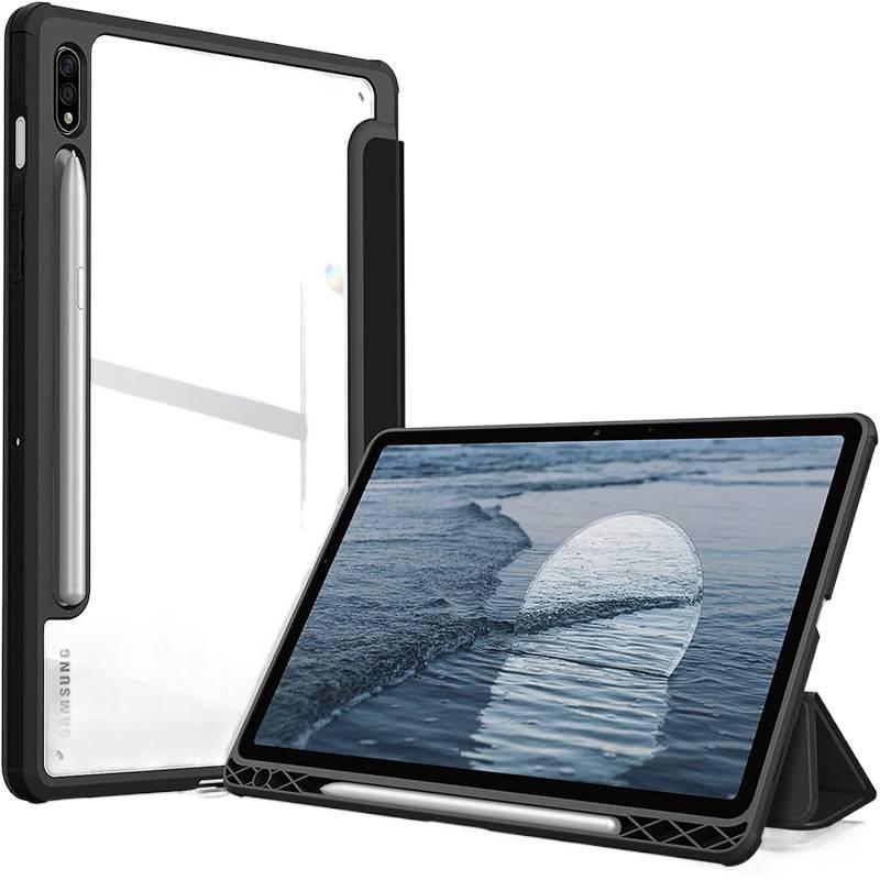 DGG Black Samsung Tab Clear Back Case Compatible with Multiple Samsung Tab Models with Protective Cover Stand Function and Daily Tablet Carry - Image 1