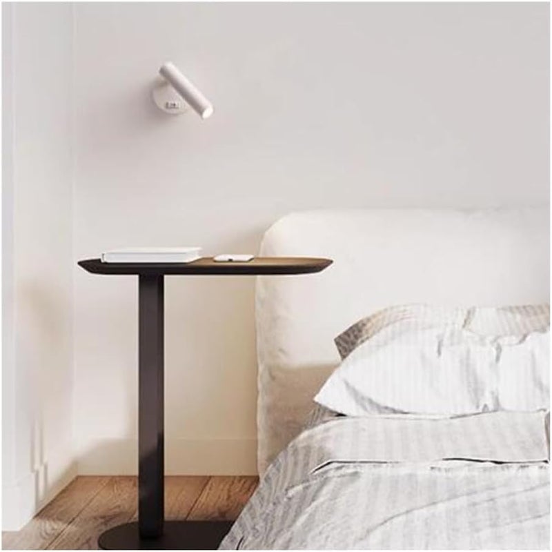 Rotatable LED Wall Sconce, Modern Metal Wall Light with 330°+90° Adjustable Arm, Bedside Reading Lamp for Bedroom, Study, Hotel(White-5W,4000K Neutral Light) - Image 2
