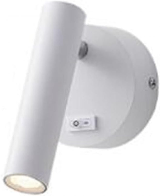 Rotatable LED Wall Sconce, Modern Metal Wall Light with 330°+90° Adjustable Arm, Bedside Reading Lamp for Bedroom, Study, Hotel(White-5W,4000K Neutral Light) - Image 1