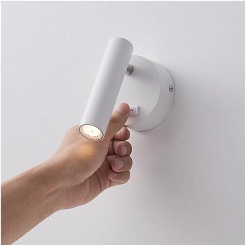 Rotatable LED Wall Sconce, Modern Metal Wall Light with 330°+90° Adjustable Arm, Bedside Reading Lamp for Bedroom, Study, Hotel(White-5W,4000K Neutral Light) - Image 5