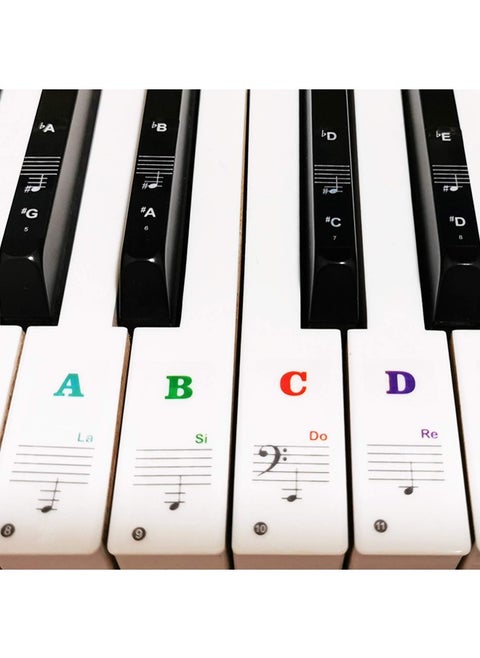 Piano Keyboard Stickers for 88 61 54 49 37 Key Bold Large Letter Piano Stickers for Learning Removable Piano Keyboard Letters Notes Label for Beginners and Kids Multicolor