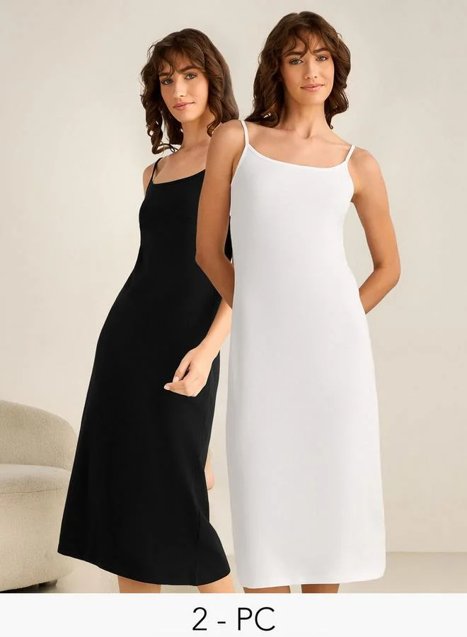 Splash FAV Set of 2   Slip Dress with Adjustable Strap