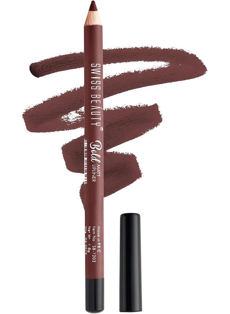 Swiss Beauty Bold Matt Lip Liner | Long-lasting |Matte Finish | Non-drying | Shade-14, 1.6gm - Image 1