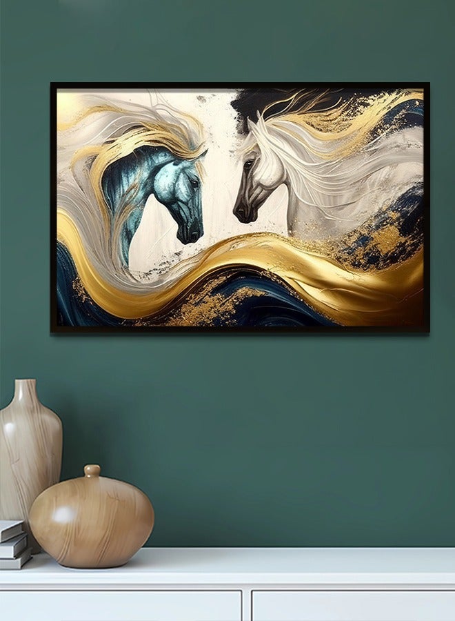 4gdran Canvas Wall Art For Wall Decoration Horses Design With A Hollow Frame Size 120x80cm One Piece  - Image 2