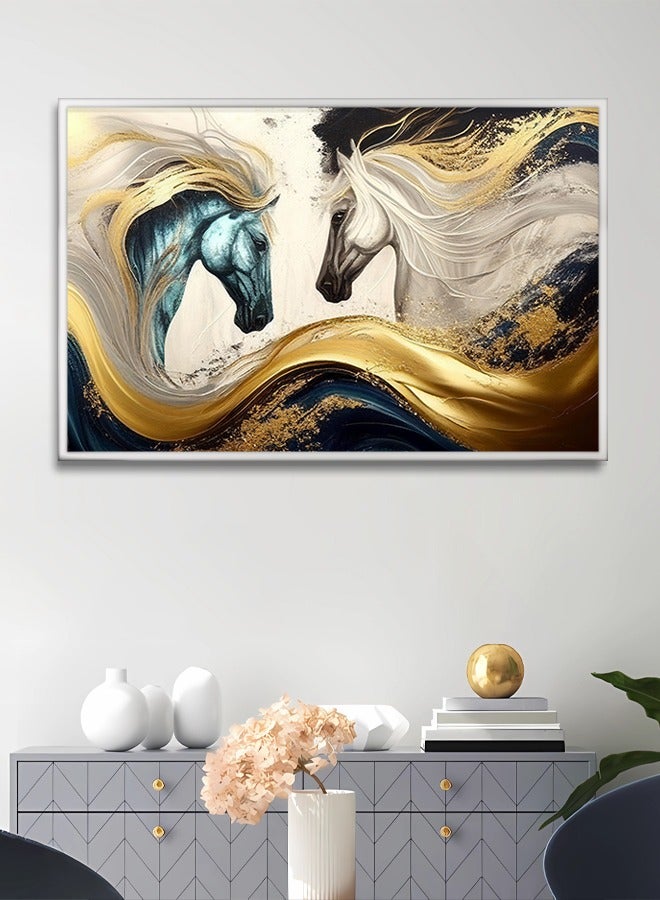 4gdran Canvas Wall Art For Wall Decoration Horses Design With A Hollow Frame Size 120x80cm One Piece  - Image 3
