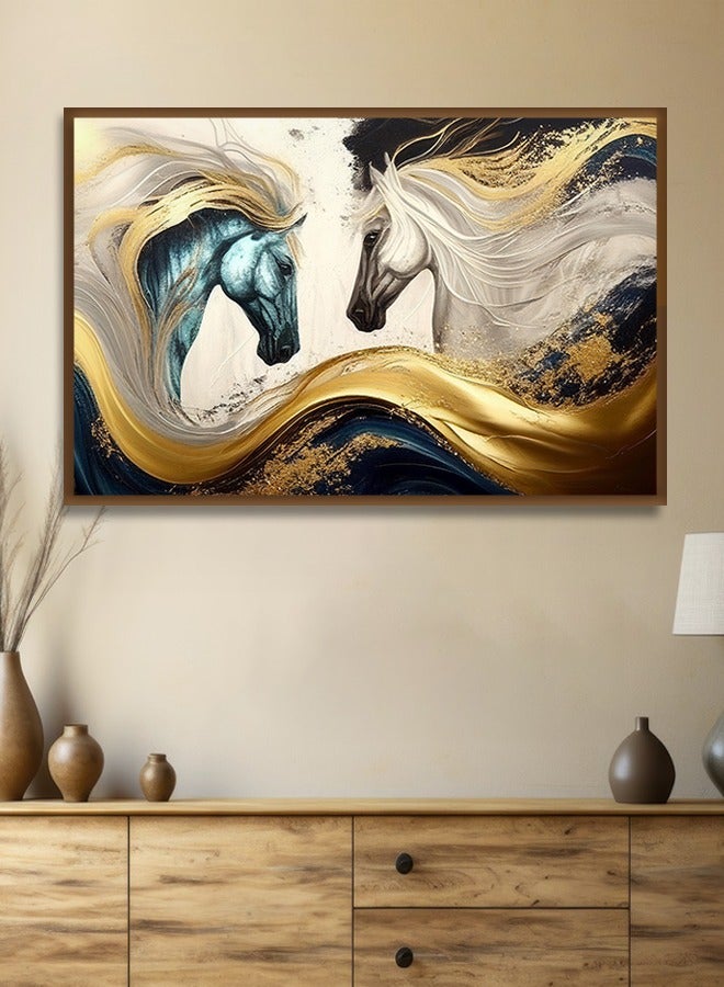 4gdran Canvas Wall Art For Wall Decoration Horses Design With A Hollow Frame Size 120x80cm One Piece  - Image 4