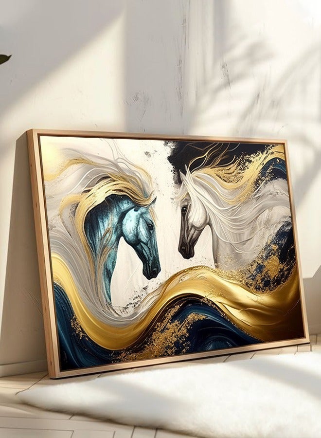 4gdran Canvas Wall Art For Wall Decoration Horses Design With A Hollow Frame Size 120x80cm One Piece  - Image 5