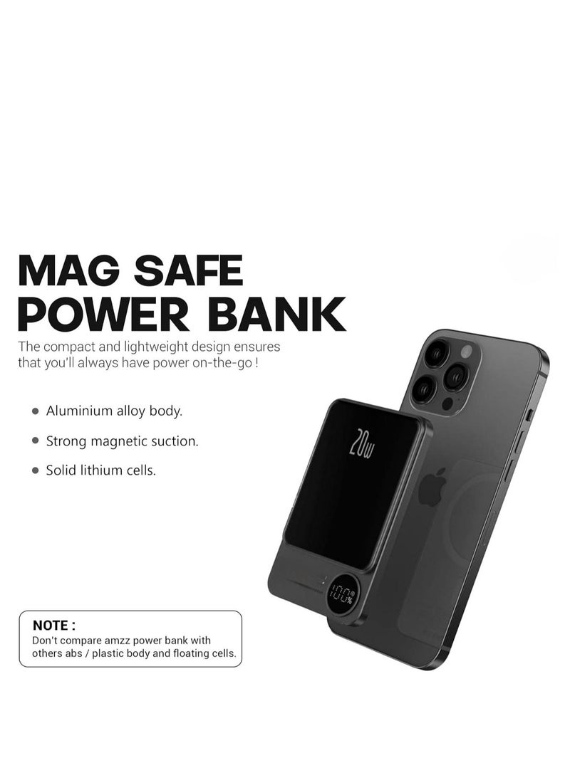 GULFLINK Magsafe Fast Charging Power Bank 10000 mAh Compatible for iPhone 12/13/14/15  Black  - Image 2