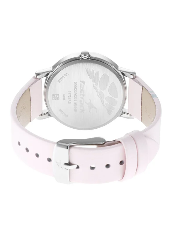 فاستراك Fastrack Wear Your Look Quartz Analog with Day and Date Pink Dial Leather Strap Watch for Girls