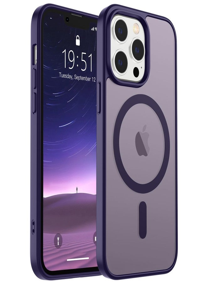 استلق جراب SUPFINE المغناطيسي لهاتف iPhone 12 Pro Max (متوافق مع MagSafe) (حماية فائقة ضد السقوط بمعايير عسكرية) جراب نحيف شفاف غير لامع مقاوم للصدمات ومضاد لبصمات الأصابع، لون بنفسجي داكن - Image 1