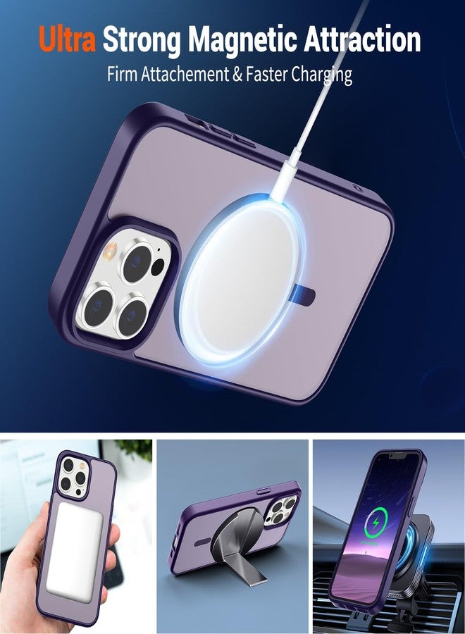 استلق جراب SUPFINE المغناطيسي لهاتف iPhone 12 Pro Max (متوافق مع MagSafe) (حماية فائقة ضد السقوط بمعايير عسكرية) جراب نحيف شفاف غير لامع مقاوم للصدمات ومضاد لبصمات الأصابع، لون بنفسجي داكن - Image 5