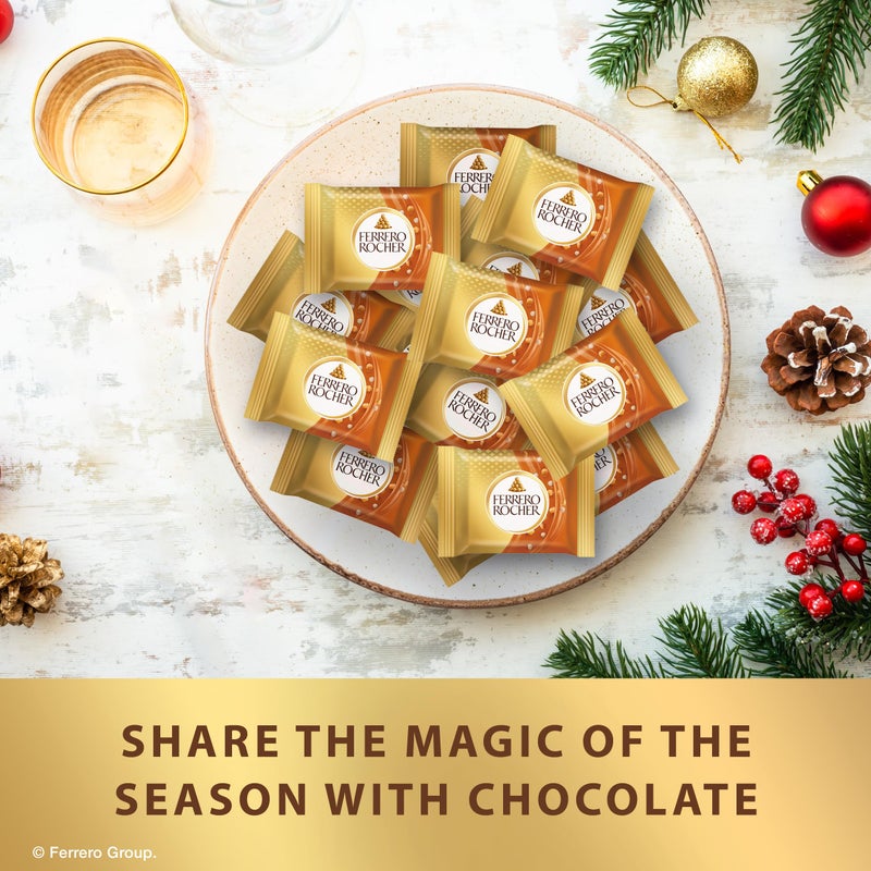 Ferrero Rocher Premium Caramel Hazelnut chocolate squares, Individually Wrapped Chocolates, Great for Sharing or Gifting, 3.7 oz - Image 2
