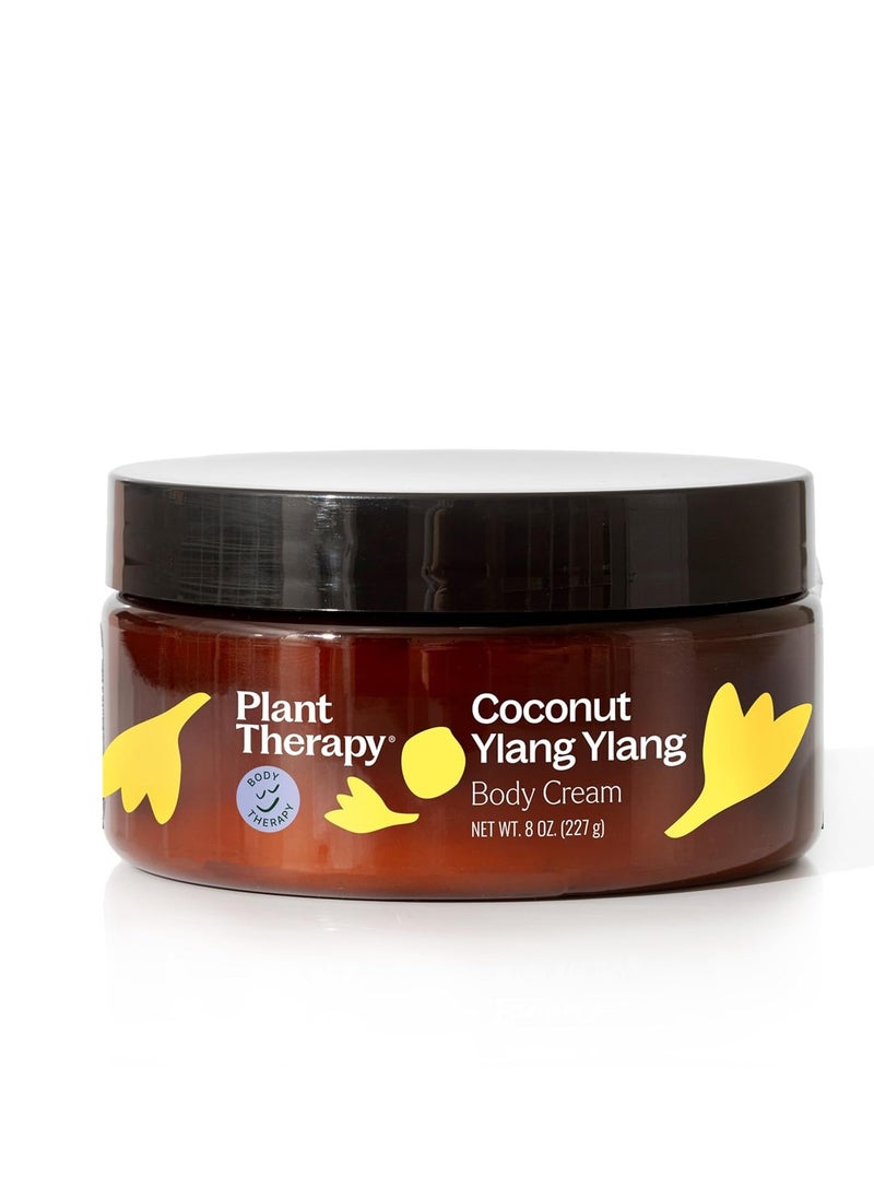Plant Therapy Plant Therapy Coconut Ylang Ylang Body Cream 8 oz Moisturize & Uplift, Restore Softness & Hydration, Vitamins and Antioxidants to Soften, Smooth, and Firm Skin  - Image 1