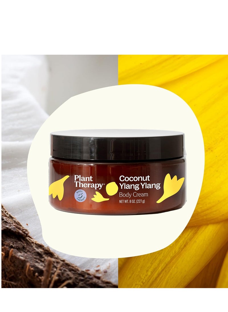 Plant Therapy Plant Therapy Coconut Ylang Ylang Body Cream 8 oz Moisturize & Uplift, Restore Softness & Hydration, Vitamins and Antioxidants to Soften, Smooth, and Firm Skin  - Image 2