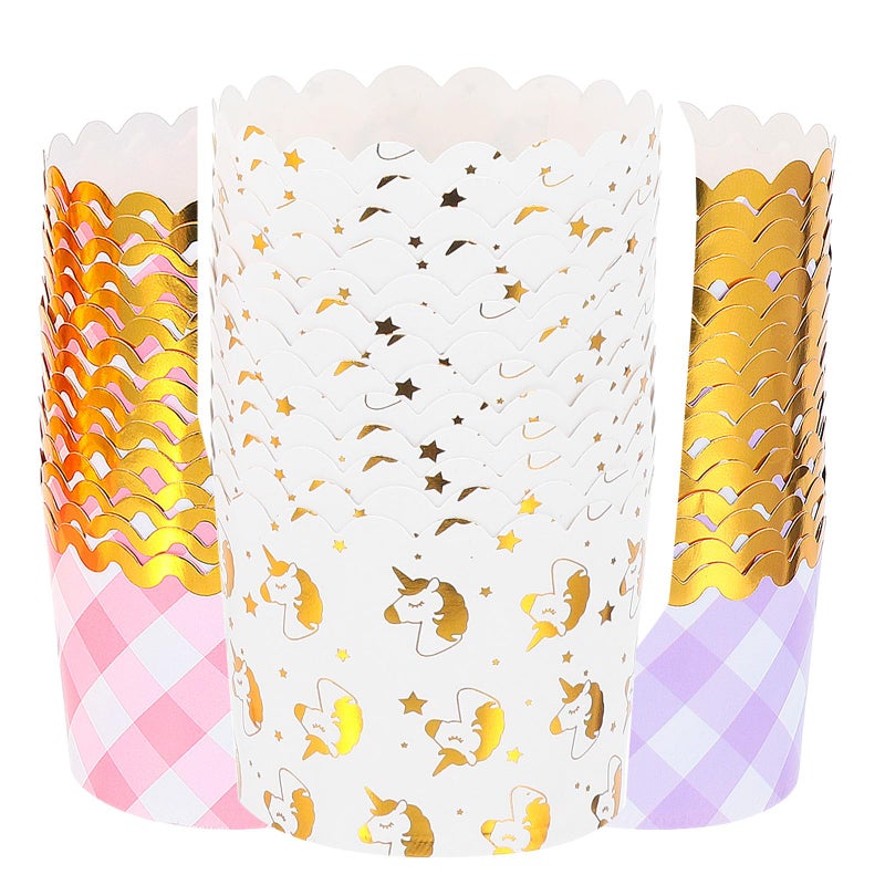 Foil Fantasy Cupcake Baking Cups Disposable Muffin Holders 50 Pcs Birthday Party Supplies - Image 2