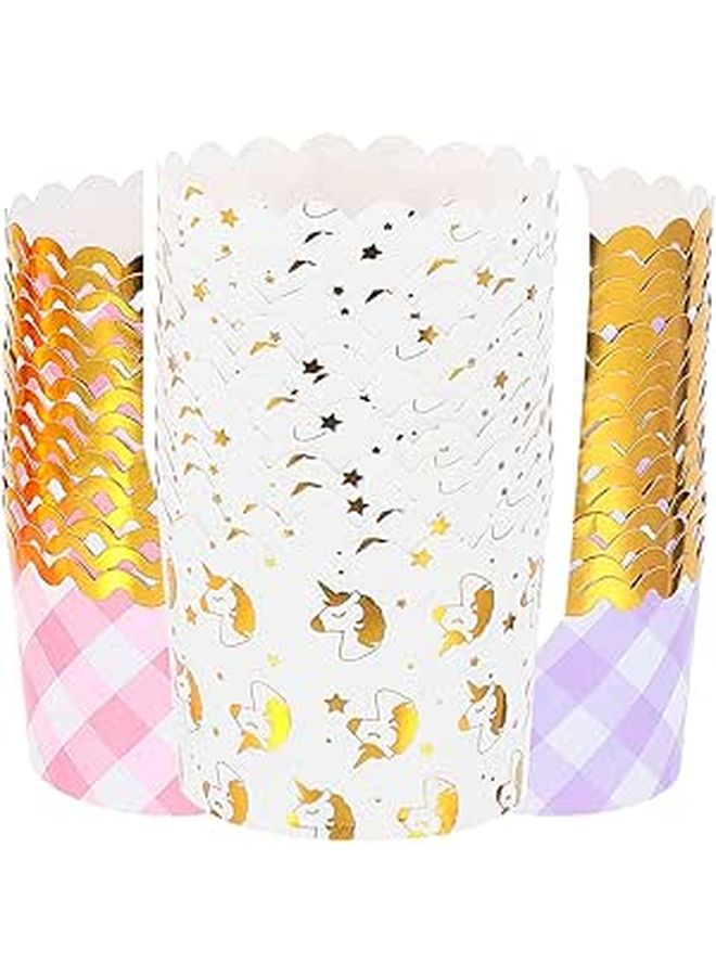 Foil Fantasy Cupcake Baking Cups Disposable Muffin Holders 50 Pcs Birthday Party Supplies - Image 1