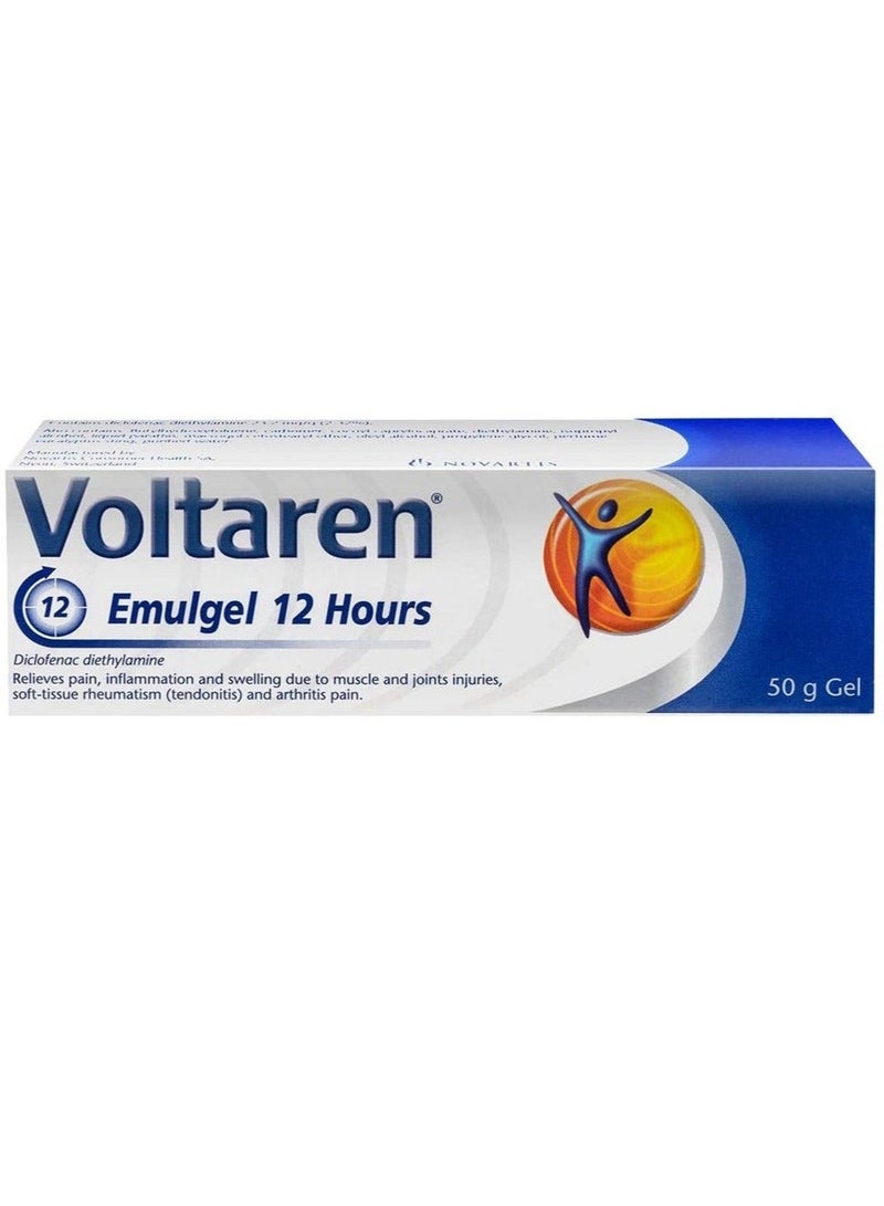 voltaren Emulgel 12 Hours Relieve Pain Inflammation and Swelling for Muscle Joint and Back Pain 50gram