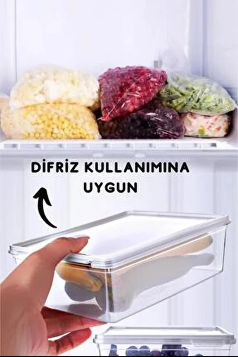 Hane216 10 Pieces Storage Box 1000ML Self-Lidated Locked, Freezer, Food Suitable (19*13*6) Cm
