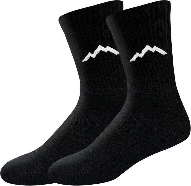 Ranger Sport Men's Heavy Duty Cotton Crew Athletic Socks, Pack of 3, Black, M - Image 3