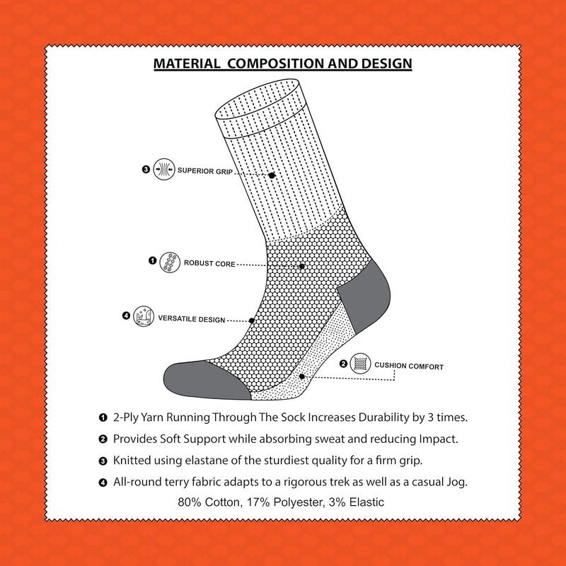 Ranger Sport Men's Heavy Duty Cotton Crew Athletic Socks, Pack of 3, Black, M - Image 2