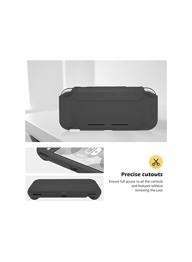 PROMASS Flip Cover for Nintendo Switch Lite 2019 with 2 Pack Tempered Glass Screen Protectors, Slim Protective Flip Case with Magnetically Detachable Front Cover for Nintendo Switch Lite 2019 -Grey - Image 4