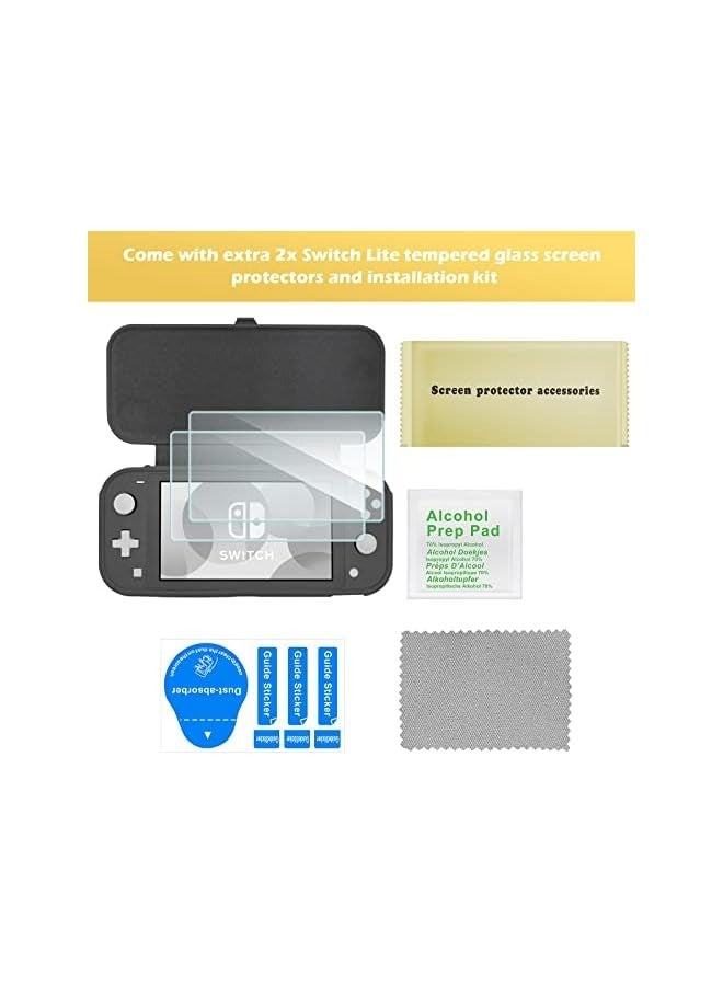 PROMASS Flip Cover for Nintendo Switch Lite 2019 with 2 Pack Tempered Glass Screen Protectors, Slim Protective Flip Case with Magnetically Detachable Front Cover for Nintendo Switch Lite 2019 -Grey - Image 5