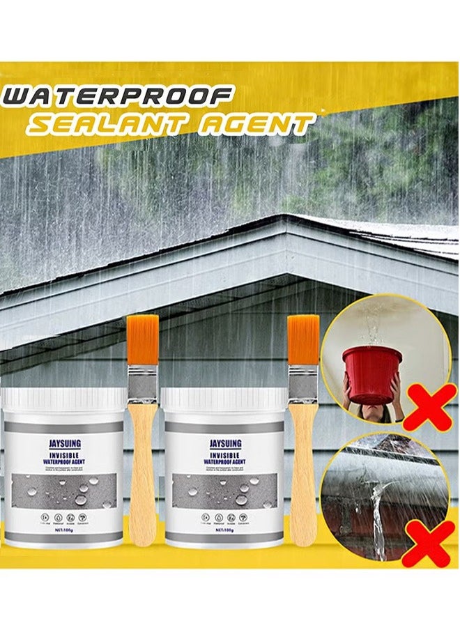 Generic - 100g Invisible Waterproof Agent，Waterproof Insulating Sealant Clear，Transparent Waterproof Adhesive，Super Strong Bonding Sealant Apply for Wall Bathroom Roof Indoor and Outdoor（2 PCS） - Image 1