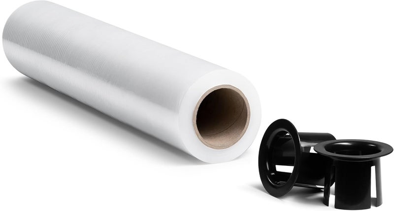 Rago ® Stretch Film Transparent I Stretch Film Roll with Hand Dispenser 0.85 kg (7.5 x 7.5 x 40 cm) I Furniture Film I Packaging Material I Moving Film I Film for Furniture I Packing Films - Image 2