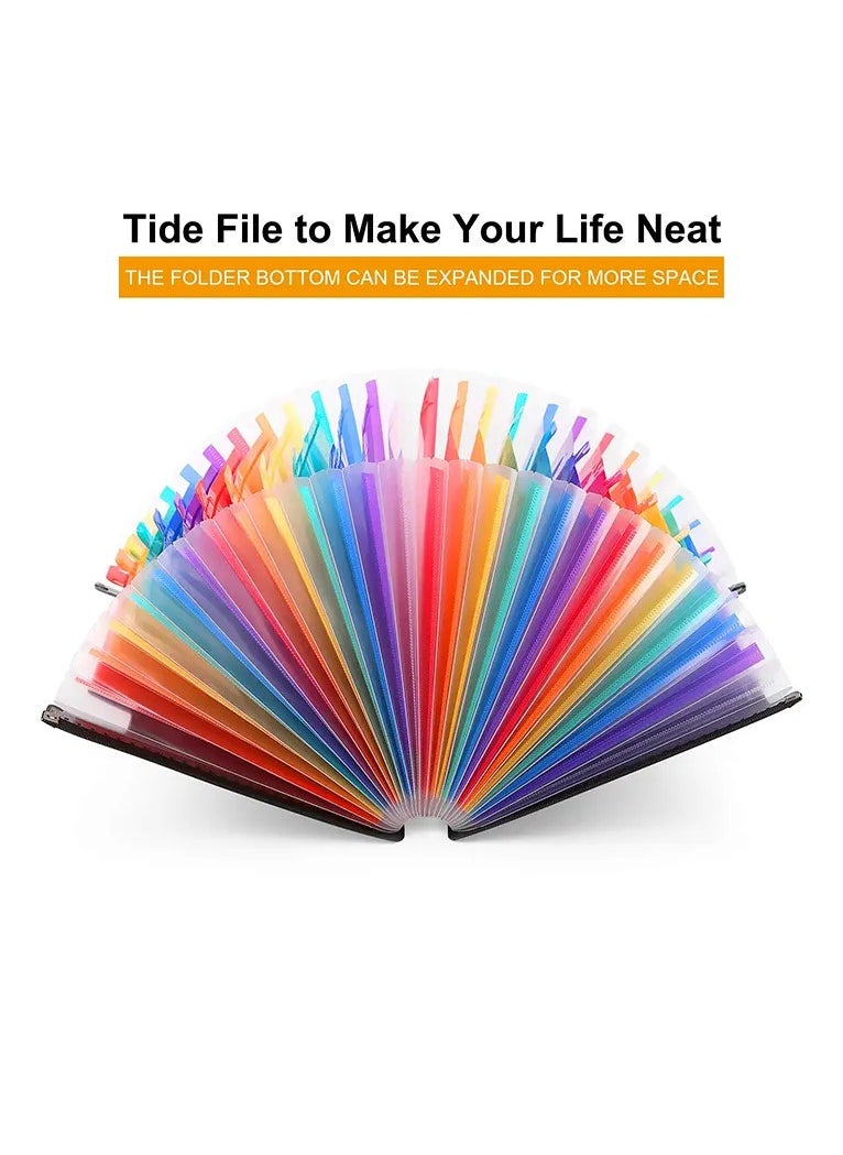 Generic - 24 Pockets Expanding File Folder，Portable A4 Letter Size File Box，High Capacity Plastic Colored Paper Document Receipt Organizer Filing Folder Organizer，Suitable for Home Office and School Supplies - Image 1