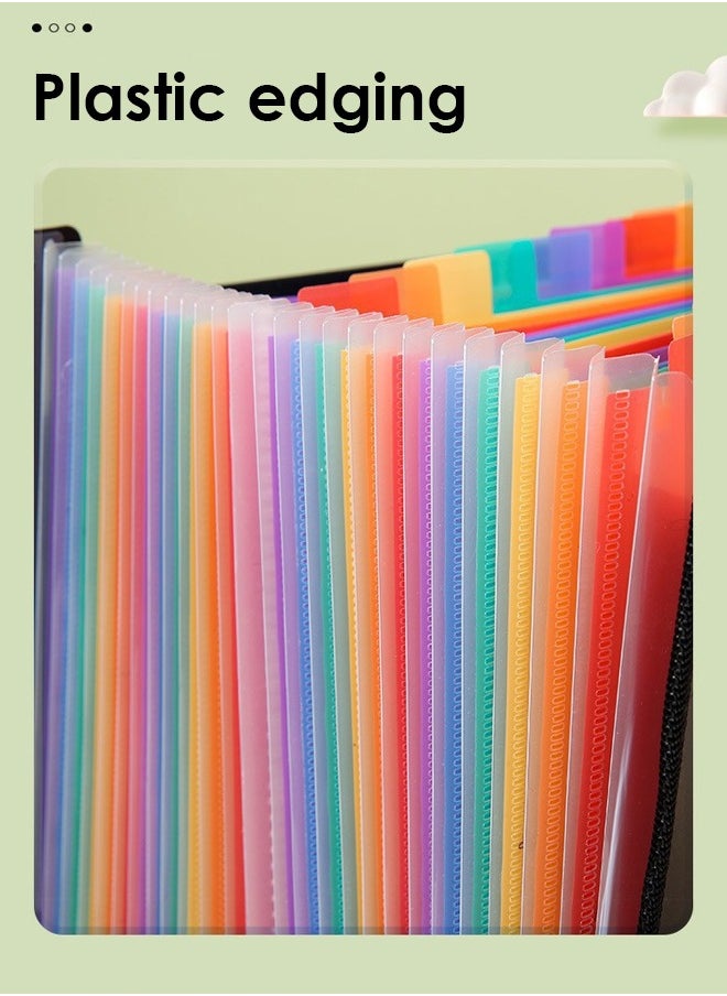Generic - 24 Pockets Expanding File Folder，Portable A4 Letter Size File Box，High Capacity Plastic Colored Paper Document Receipt Organizer Filing Folder Organizer，Suitable for Home Office and School Supplies - Image 1