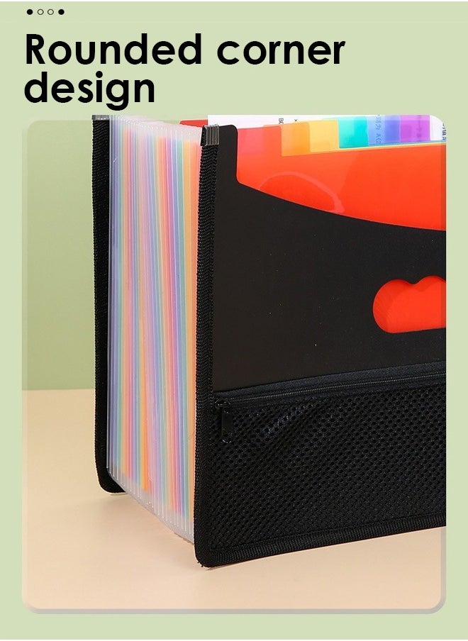 Generic - 24 Pockets Expanding File Folder，Portable A4 Letter Size File Box，High Capacity Plastic Colored Paper Document Receipt Organizer Filing Folder Organizer，Suitable for Home Office and School Supplies - Image 1