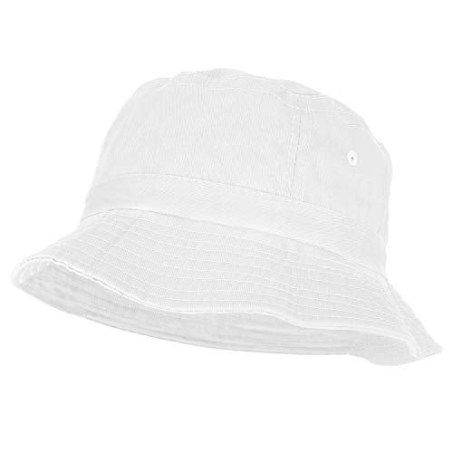 Armycrew Unlimited Pigment Dyed Washed 100% Cotton Unisex Bucket Hat - White - Image 1