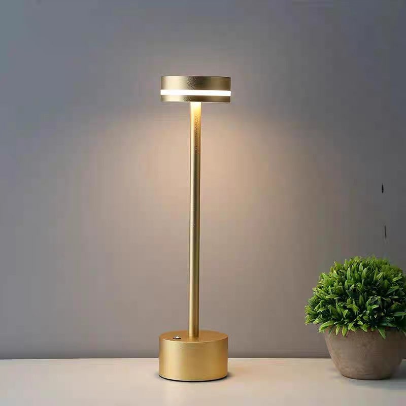 Metal table lamp bedroom bedside USB rechargeable ornaments eye protection night light black two-pack - Image 4