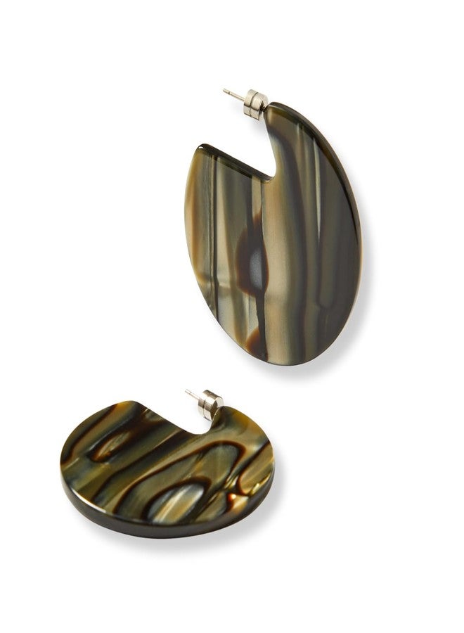 MACHETE Clare Disc Shape Earrings Acetate (Midnight Horn) - Image 2
