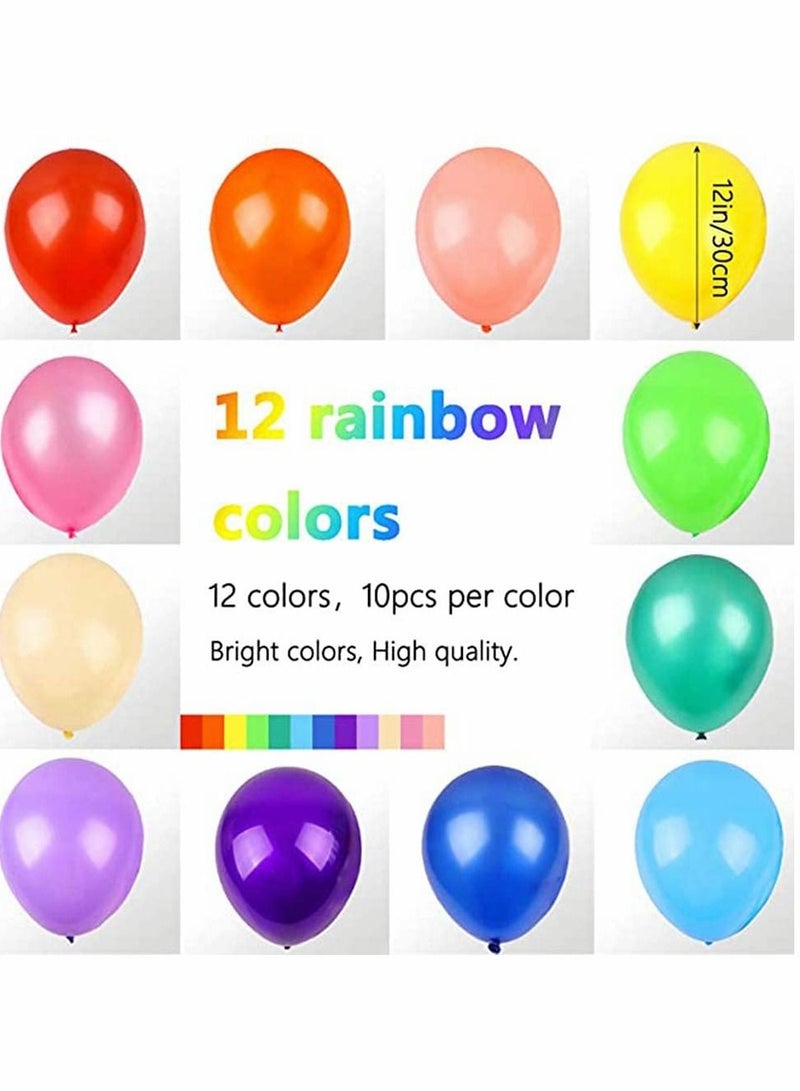 Excefore 120 Pcs Colorful Balloons Set 12 Inches 12 Kinds of Rainbow Party Latex Balloons - Image 2