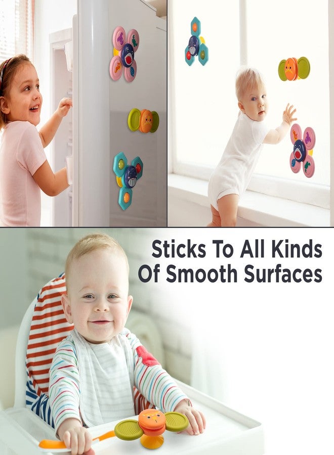 KayLe Spinning Top Sensory Toys for Toddlers - Suction Cup Baby Sensory Toy with Rattle - Bath Time & Playtime Fun -Ocean Animal Designs - Safe & Engaging Baby Toys - Image 4